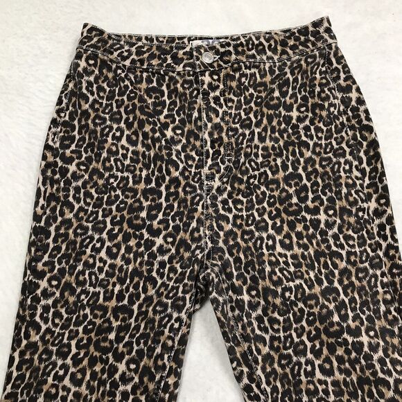WE THE FREE People Wide Flare Jean Women 29 Reg (26x30) Leopard Print Stretch - Picture 3 of 16